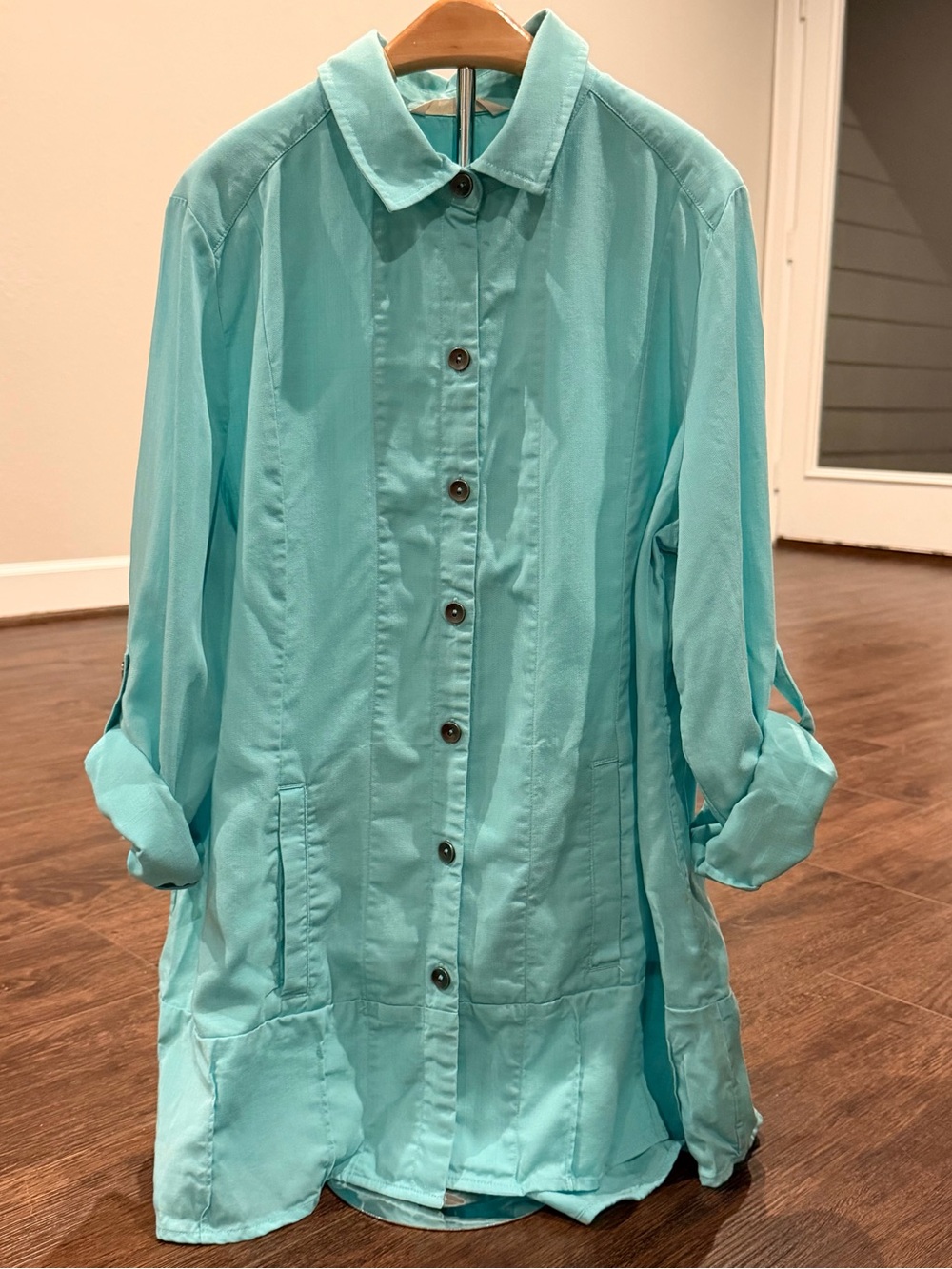 SOFT SURROUNDINGS Tencel Island Breeze Tunic Aqua Shores PM